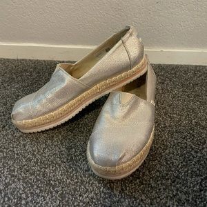 TOMS Silver Espadrilles